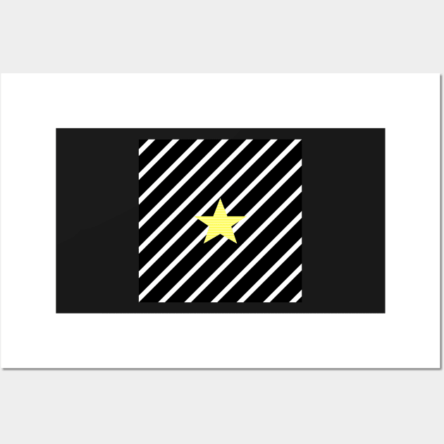 Star - Abstract geometric pattern - black and white. Wall Art by kerens